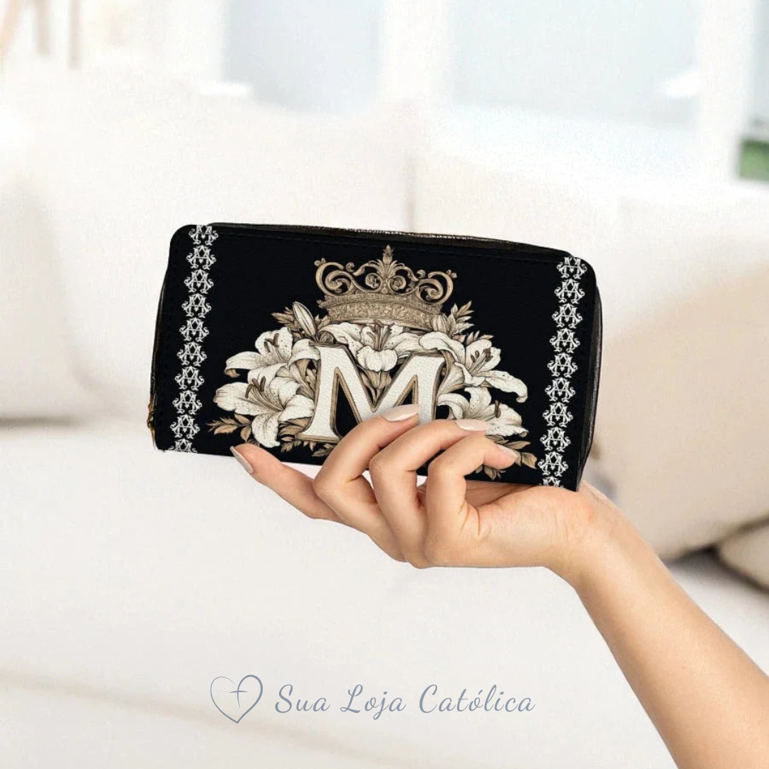 Cartera Católica Femenina – Símbolo Mariano