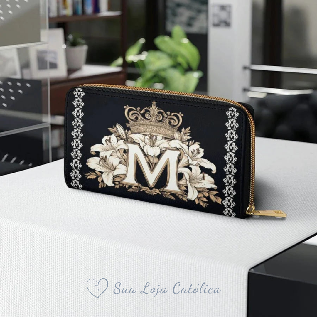 Cartera Católica Femenina – Símbolo Mariano
