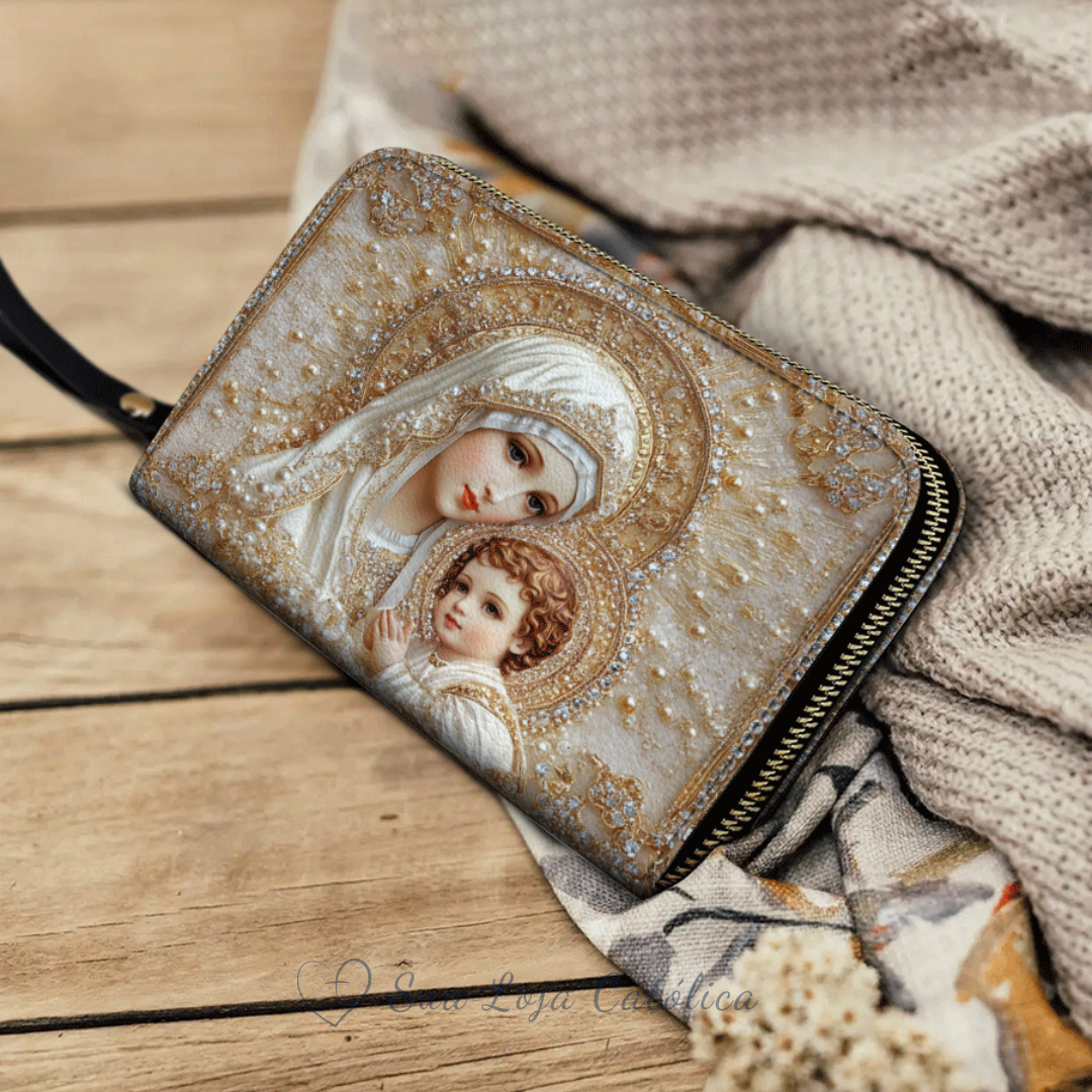Cartera Católica Femenina – María y el Niño Jesús
